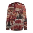 thumbnail image 4 of WTOBBY Women's Fashion Printed Long Sleeve Knitted Cardigan Button Down Jacket, Christmas Themed Soft and Warm Cardigan for Casual and Holiday Wear,Wine 4XL, 4 of 7