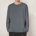 thumbnail image 3 of PNTUTB Autumn/Winter Men's Fashion Solid Color Crew Neck Long Sleeve Casual Versatile Top, 3 of 5