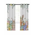 thumbnail image 7 of Spring Easter Blackout Curtains for Bedroom, Rabbits Eggs Botanical Floral Leaf Butterfly Thermal Insulated Kitchen Drapes with Grommets, Light Blocking Window Treatment, 2 Panels 27.5" x 39", 7 of 7