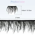 thumbnail image 3 of Uxcell Ostrich Feather Trim Fringe, 2 Yards 4-6" Natural Fluffy Feather Trim for Crafting [Black], 3 of 7