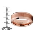 thumbnail image 4 of Metal Masters Mens Tungsten Carbide Wedding Band Ring 8mm Flat Top Brushed Rosetone Pink Comfort-Fit Band 7, 4 of 6