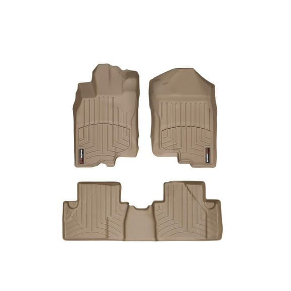 WeatherTech Custom Fit FloorLiners compatible with 2010-2014 Honda Insight - 1st & 2nd Row, Tan