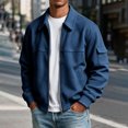 thumbnail image 2 of Jjayotai Men's Zip Up Jacket Collared Bomber Sleeve Pocket Utility Outerwear Casual Loose Fit Fall Winter Streetwear Ribbed Cuffs, 2 of 6