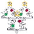 thumbnail image 1 of Plata Esterlina S925 Árbol XmasTree02 3Pzas Plata S925 Chapa Separador Fijo Árbol Navideño Plata/Multicolor Caja Negra 3, 1 of 1