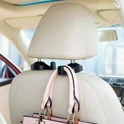 Fronttech 2Pcs Durable Car Back Seat Hooks, Universal Headrest Hanger for Bags and Bottles