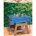 thumbnail image 3 of nqOlkjepod Blue Boho Geometric Outdoor Tablecloth with Umbrella Hole & Zipper, Ombre Abstract Tie Dye Aesthetic Rectangle Table Cover 54x80 Inch, Dining Waterproof Table Cloth Protector for Patio, 3 of 7