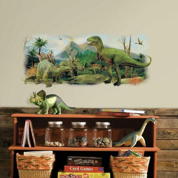 RoomMates Dinosaurs Giant Scene Peel and Stick Wall Graphic Walmart