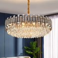 thumbnail image 2 of Smoked Gray/ Clear Crystal Chandelier with LED Lights 32", 2 of 5