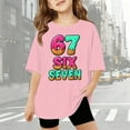 thumbnail image 2 of Afdoent Girls Graphic Printed 67 Funny Number Short Sleeve T Shirt Casual Comfortable Blended Tee For Everyday Play And School Outfits 9-10 Years, 2 of 4