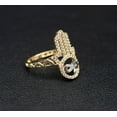 thumbnail image 2 of 14k Real Solid Yellow Gold Hamsa Hand with Infinity Ring, 14k Solid Gold Women Dainty Ring, Infinity Symbol Gold Ring for Women, Hamsa Hand (Ring size:7 1/2;), 2 of 4