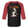 thumbnail image 1 of Def Leppard T-Shirt de Baseball Raglan Adulte Noir/rouge Vintage, 1 of 1