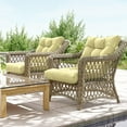 thumbnail image 6 of Pakunoda Chairs Cushions 42" X 21" Tufted Non Slip Pad Seat and Seatback 2 Set Cushion with Ties for Patio Outdoor & Indoor Rocking Chair, Light Yellow, 6 of 6