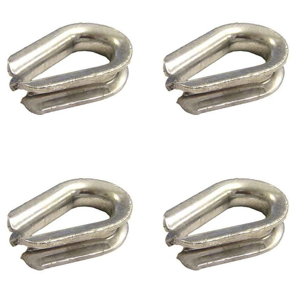7/16" Heavy Duty Galvanized Wire Rope Thimbles - 4 Pack