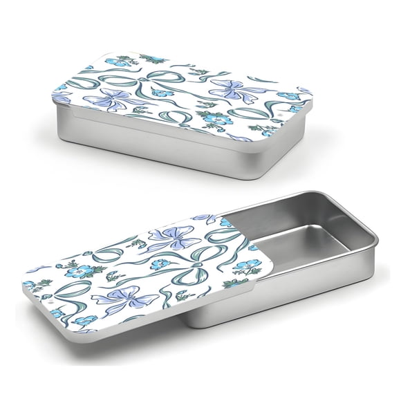 Estuche para hilo dental POTYHDC recargable para viaje, azul floral