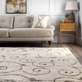 thumbnail image 4 of nuLOOM Vine Swirls Maisha Shag Runner Rug, 2' 6" x 6', Cream, 4 of 4