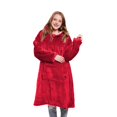 thumbnail image 4 of Wearable Blanket Hoodie for Women Fleece Hooded Blanket Sweatshirt Warm Cozy Wearable Throw with Pocket for Adult Regular One size, 4 of 7