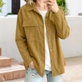 thumbnail image 5 of Corduroy Jacket for Women Trendy Long Sleeve Button Down Fall Shackets Oversized Lightweight Casual Coats with Pockets Yellow S, 5 of 7