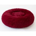 thumbnail image 1 of Cama redonda para mascotas, arena para gatos, cama para perros, cama redonda de felpa para gatos, color rojo vino ER, 1 of 5