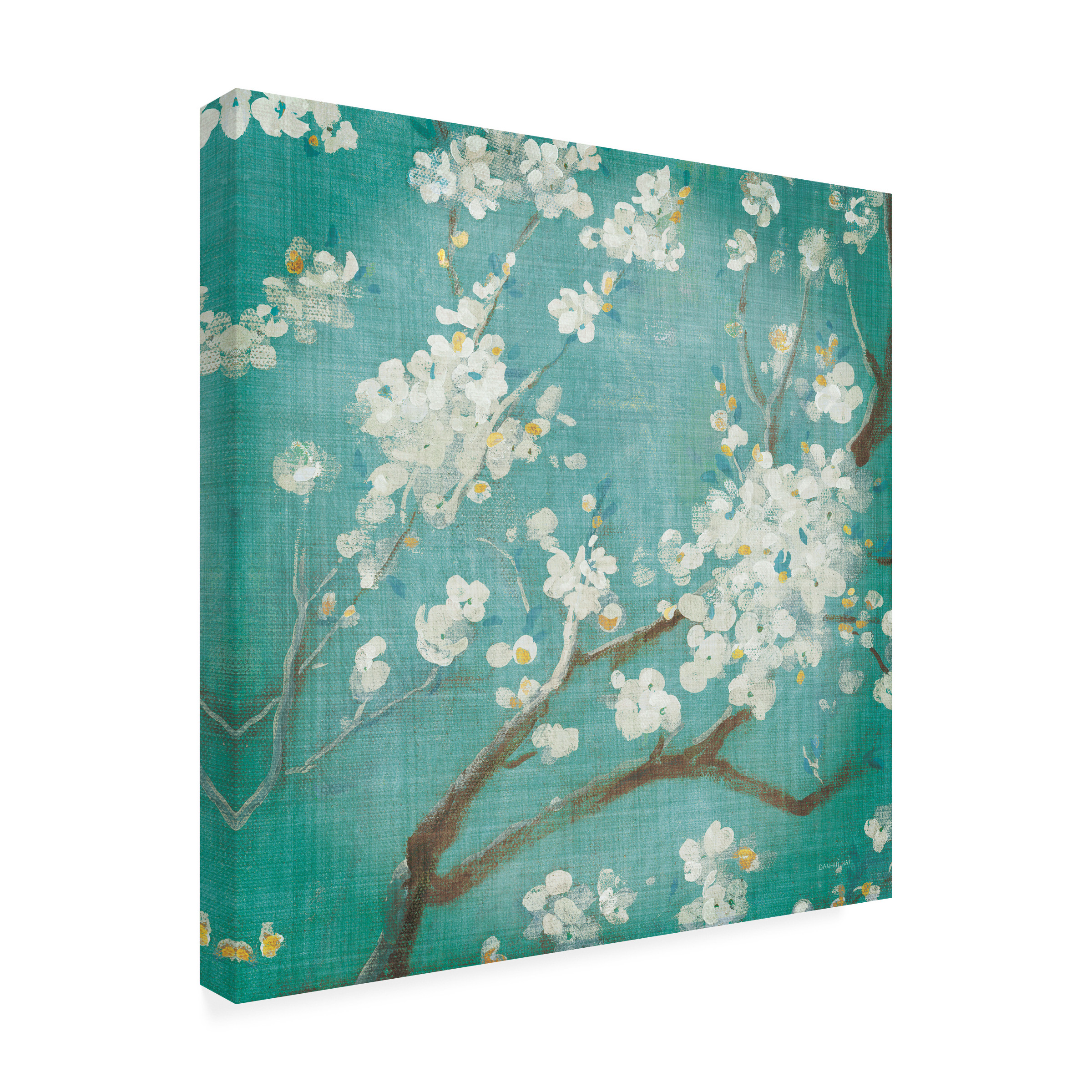 Trademark Fine Art 'White Cherry Blossoms I Aged no Bird' Canvas Art by Danhui Nai
