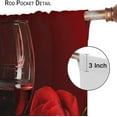 thumbnail image 6 of Rose Blackout Curtains, Romantic Rose Wine Couple Kitchen Living Room Home Curtains Cafe Restaurant Decoration 42x63in, 6 of 6