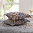 thumbnail image 4 of 3-Piece Full/Queen Size Bedspread Coverlet Set - Gray Mandala Quilt with 2 Pillow Shams, Microfiber, 4 of 6