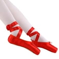 thumbnail image 5 of Nexete Pointe Shoe Dance Ballet Point Slippers Ballet Flats Shoes with Ribbons &Toe Pads ,Black Pink Red Color For Girls Women(Note: Order Same Street Size 1/2 -1 Up), 5 of 5