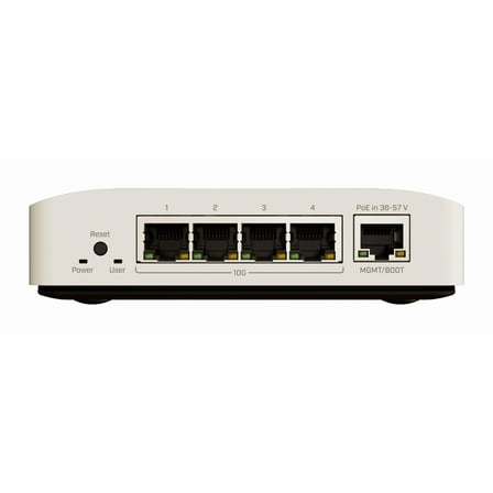 MikroTik CRS304-4XG-IN 10G Ethernet Switch, 4 x 10G Ports, Fanless Design, Layer 3, Dual-Core ARM CPU, PoE-In, Versatile Mounting Options, Silent Operation for Home & Office Networks