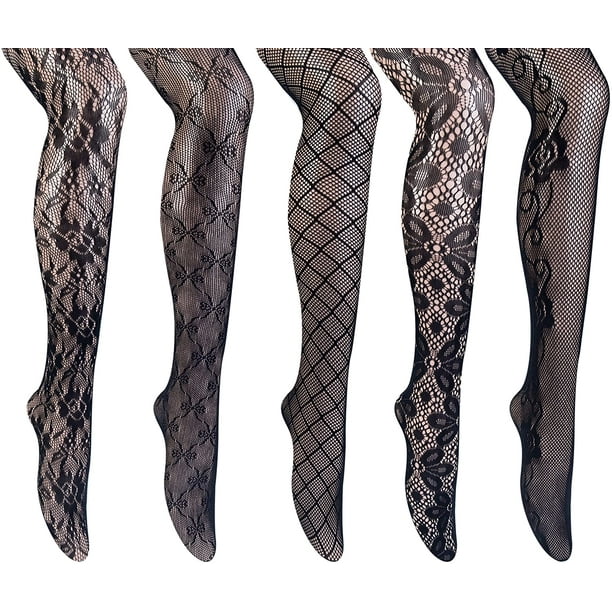 Plus Size Fishnet Stockings, Black Fishnets Tights Thigh High Stockings  Suspender Pantyhose 4 Pack
