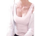 thumbnail image 2 of Women'S Sleeveless Square Neck Tank Top Double Layer Basic Crop Tops Summer Fitness Workout Casual Tops White S, 2 of 9