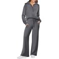 thumbnail image 1 of ORUYROP Women 2 Piece Outfits Sweatsuit Set 2023 Fall Oversized Half Zip Sweatshirt Wide Leg Sweatpant Lounge Set Tracksuit, 1 of 7