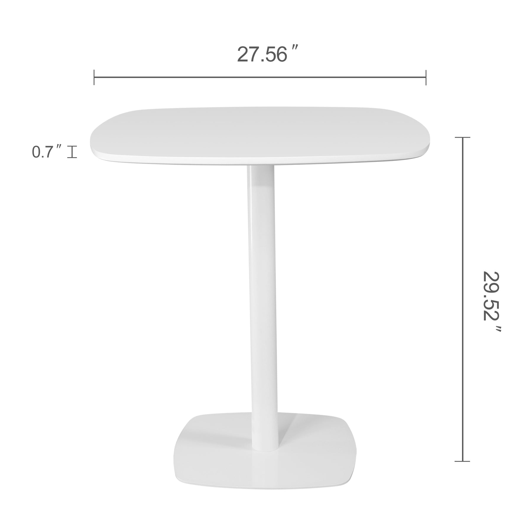 Modern Square Dining Table, Thickness MDF top white kitchen & dining room tables，Mid-Century modern dinning Table for Kitchen Dining Room & Living Room.