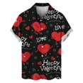 thumbnail image 3 of Camisetas de manga corta para hombre, con estampado 3D de amor, gráfico, camisas de botones para el día de San Valentín, blusa informal de verano para playa para hombre, 3 of 5