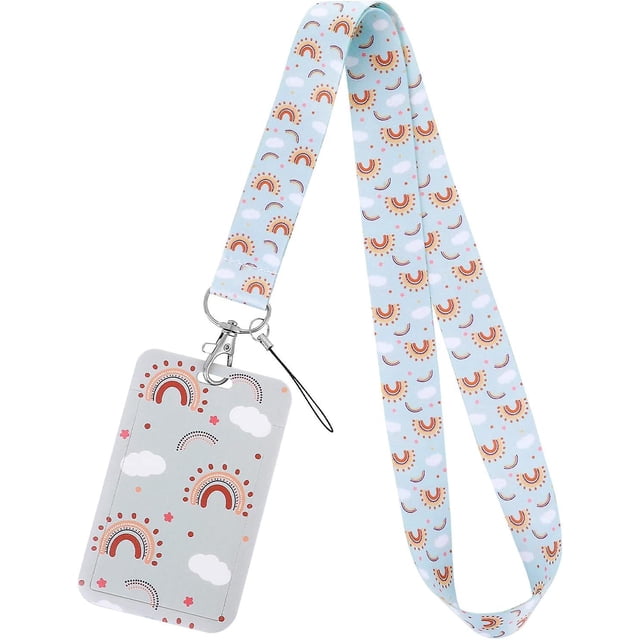 Cordón Tour De Cou Avec Fermoir Clip Pour porte-badge Oso de fresa Sangle arc-en-ciel Bohme