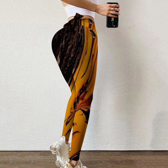 Leggings for Women Dqueduo Women Printing High Waist Stretch Strethcy Fitness Leggings Yoga Pants Workout Leggings for Women