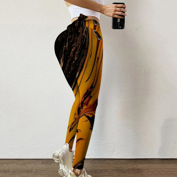 Pntutb Mujeres Impresión Cintura alta Estiramiento Strethcy Fitness Leggings Pantalones de yoga Pntutb Pntutb-6117