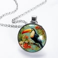 thumbnail image 2 of Toucan Stunning Glass Circular Pendant Necklace - Women's Jewelry, 2 of 5
