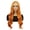 Orange, variant on Orange Medium-Parted Long Curly Wig for Women - High Temperature Fiber, Perfect for Daily Wear and COSPLAY
