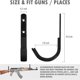 thumbnail image 2 of Ganchos para rifles y escopetas, 2 unidades, para colgar en la pared, de metal, con forma de J, 2 of 4