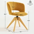 thumbnail image 2 of GrandNoor Mid Century Modern Swivel Accent Chair with Solid Wood Legs, Home Office Desk Chair No Wheels, Makeup Chair for Vanity, Upholstered Chair for Bedroom, Yellow, 2 of 10