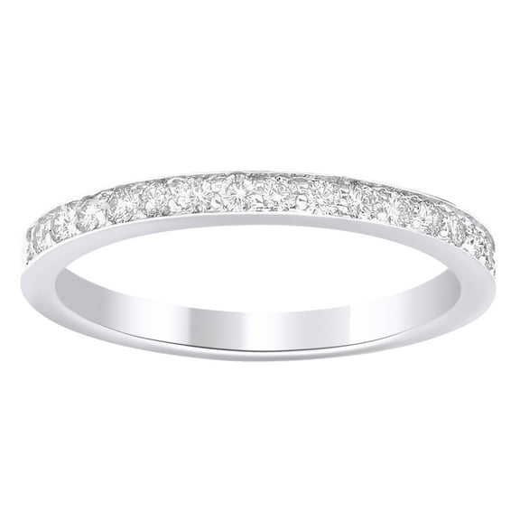 AFFY White Natural Diamond Full Eternity Ring In 10k White Gold (0.35 Cttw)