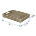 thumbnail image 5 of Kouboo Loma Rectangular Rattan Serving Tray With Handles, Decorative, Platters For Coffee, Breakfast, Tray For Bread, Fruits, Kitchen Counter, Black Wash, 5 of 5