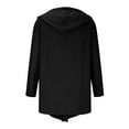 thumbnail image 5 of Joau Mens Open Front Lightweight Draped Cardigans Sweater Long Sleeve Hoodies with Pockets Hooded Cloak Thermal Coat Fall Winter Outerwear with Asymmetrical Hem for Unisex Adult, 5 of 6