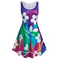 thumbnail image 1 of Vestido Talla Extra Bordado Patrón Trapecio Floral Rosegal  Vestidos Estampados Tallas Grandes, 1 of 5
