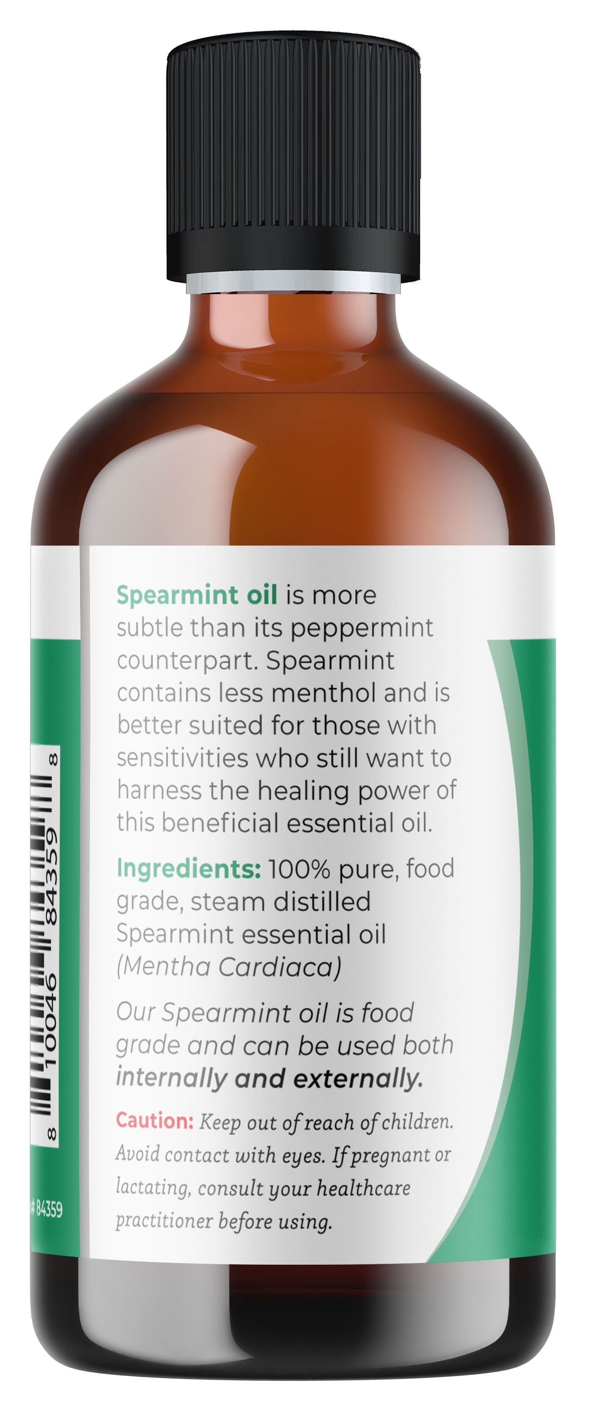 Viva Doria Spearmint Essential Oil, 118 ml (4 fl oz) – Food Grade, 100% Pure, Natural for Aromatherapy