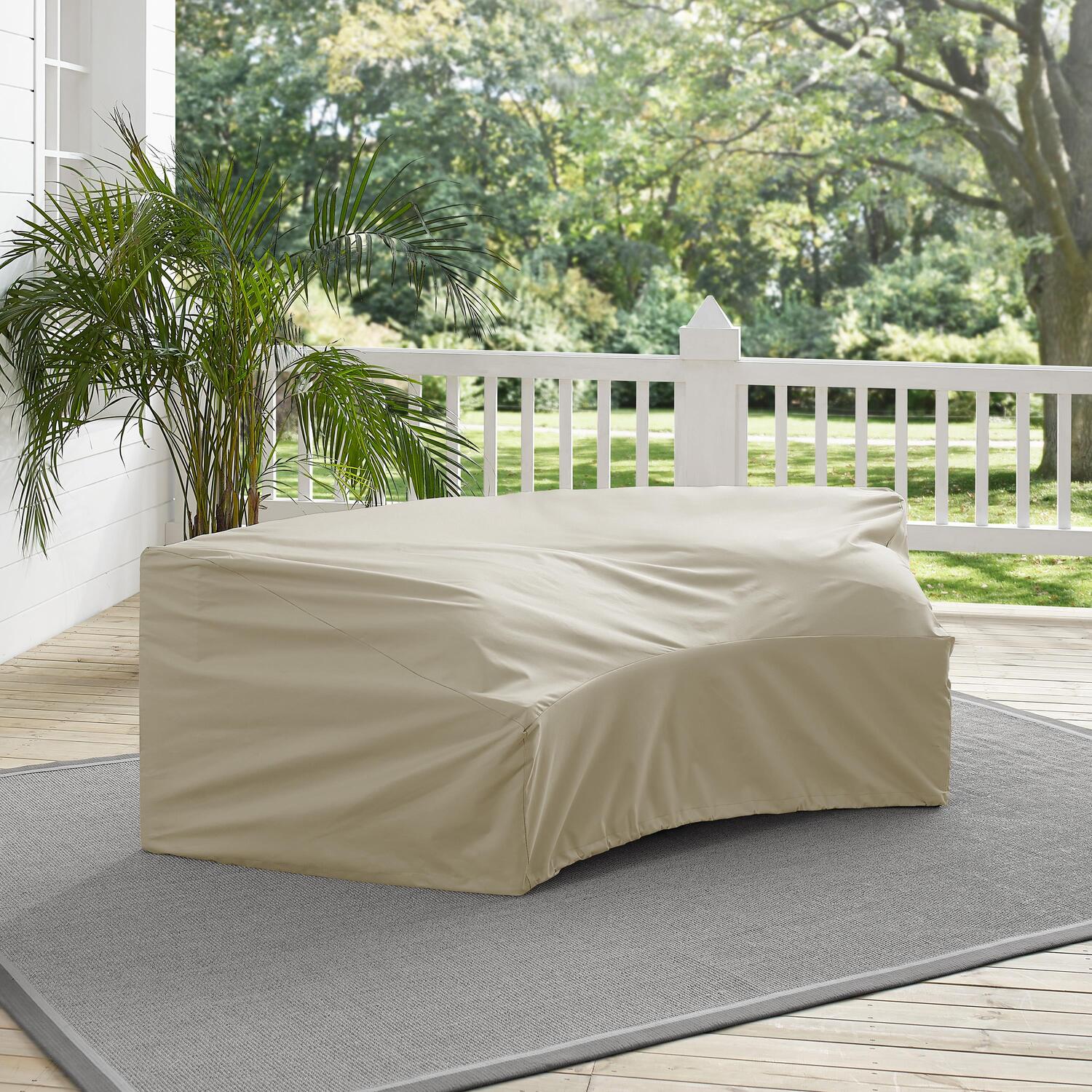 Outdoor Sectional Sofa Cover - Waterproof Patio Furniture Protector - Custom Fitted, Tan