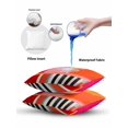 thumbnail image 5 of Waterproof Outdoor Throw Pillows with Inserts 12"x20", Pink Orange Soft Decorative Pillowcases for Couch Bedroom, Geometric Modern Abstract Oil Painting Pillow Covers for Sofa Living Room, 5 of 8