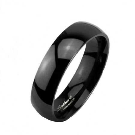 Black IP Titanium Traditional Glossy Wedding  Ring Sizes 9-13 Father's Day Gift