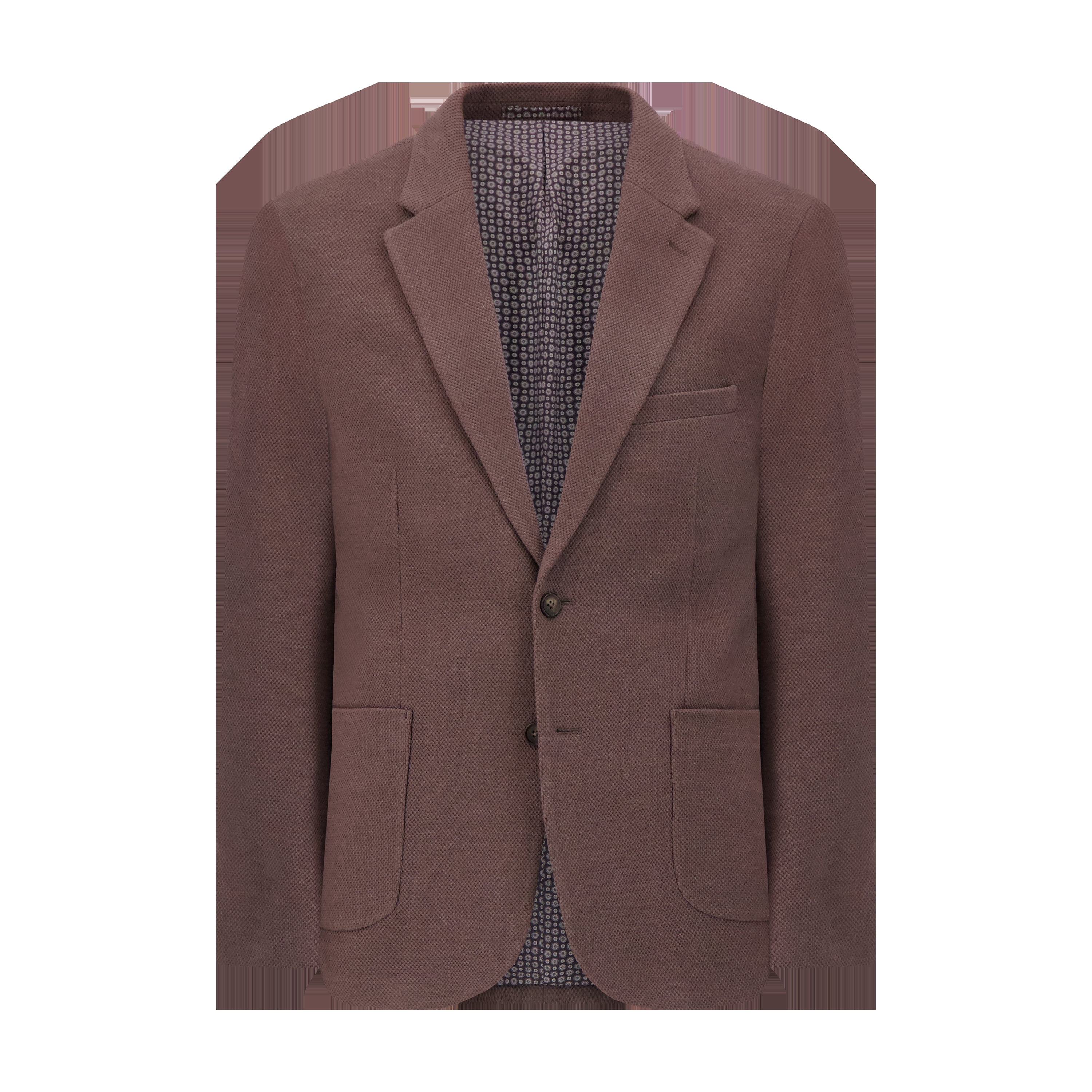 Report Collection Notch Collar Fully Lined Patch Pocket Knit Men's Jacket