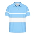 thumbnail image 4 of JOANKDMI Striped Shirts Boys 7-8 Collared Short Sleeve Color Block Tops Kids Casual Athletic T Shirts Summer School Uniform Tees for Golf Tennis Sport Daily Wear, 4 of 8