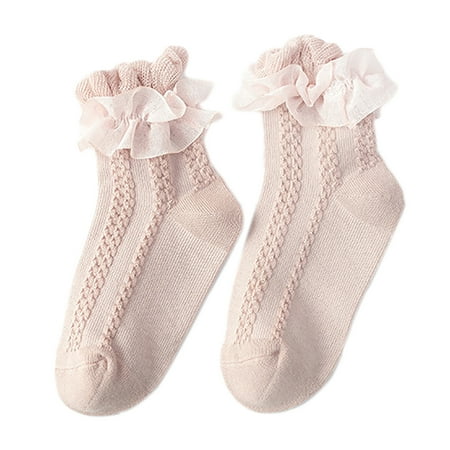 

Wanwan 1 Pair Toddler Socks Pure Color Comfortable Dancing Socks Ruffle Stockings for Home Usage